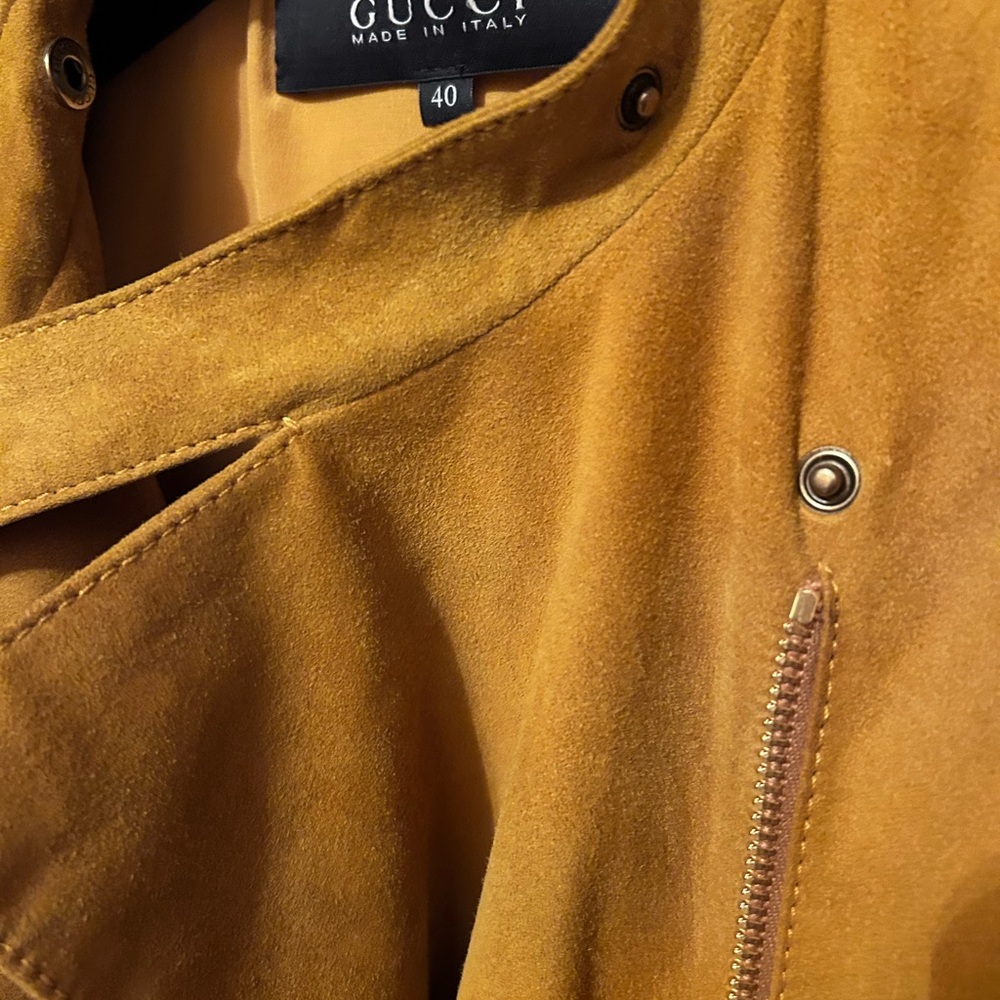 NEW Authentic GUCCI Orange-Brown SUEDE Belted Jacket EUR-... - Picture 5 of 11